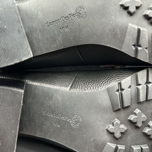 L'AMOUR DES PIEDS Quinziano Block Heel Leather Pumps Black Size 10 - Picture 6 of 10